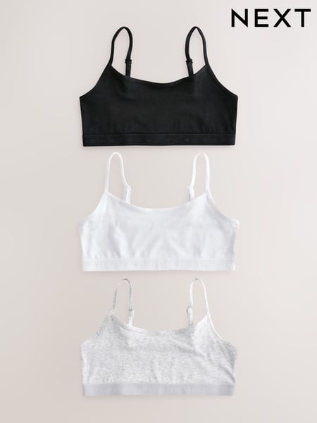Black/White Strappy Crop Tops 3 Pack (5-16yrs) (AB5786) | € 11 - € 16