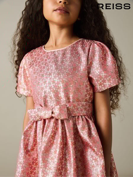Reiss Pink Leomie 9-13 yrs Floral Fil-Coupé Dress (AB5969) | € 103