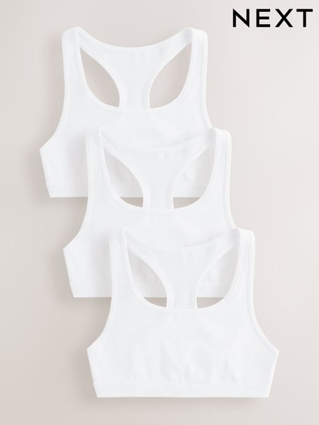 White Racer Back Crop Tops 3 Pack (5-16yrs) (AB6309) | € 11 - € 16