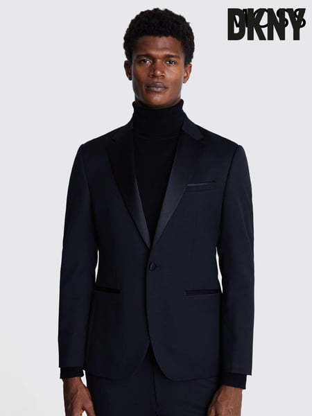 MOSS Black Slim Fit DKNY Notch Lapel Tuxedo Jacket (AB6360) | € 342