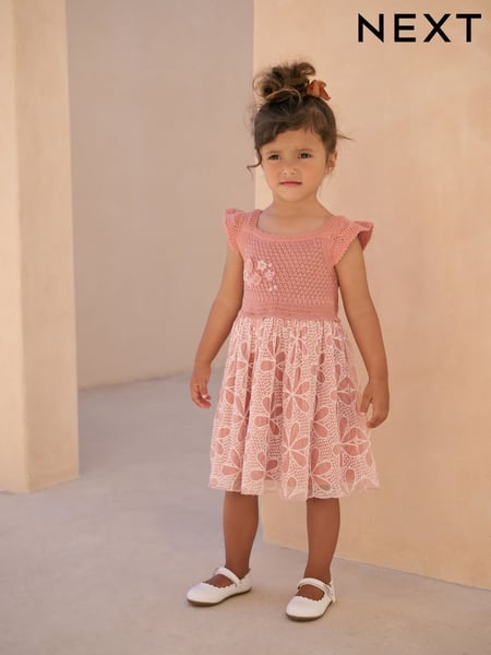 Pink Occasion Knit Dress (3mths-10yrs) (AB6934) | € 41 - € 50