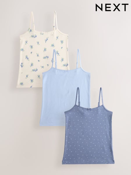 Blue Strappy Printed Cami Vests 3 Pack (1.5-16yrs) (AB6951) | € 13 - € 18