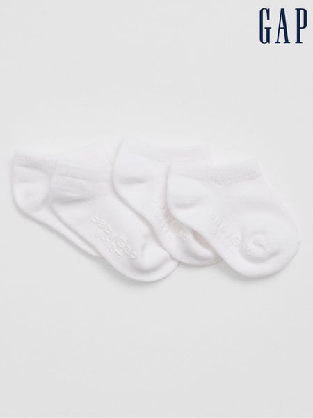 Gap White 4 Pack Basic Logo No Show Socks (Newborn-5yrs) (AB7450) | € 12