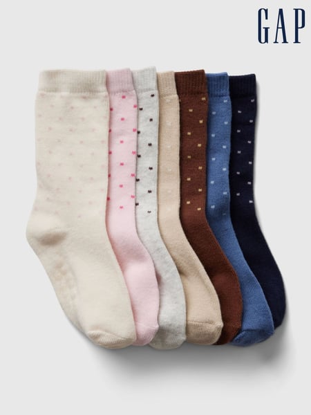 Gap Blue 7 Pack Quarter Crew Socks (Newborn-5yrs) (AB7461) | € 22