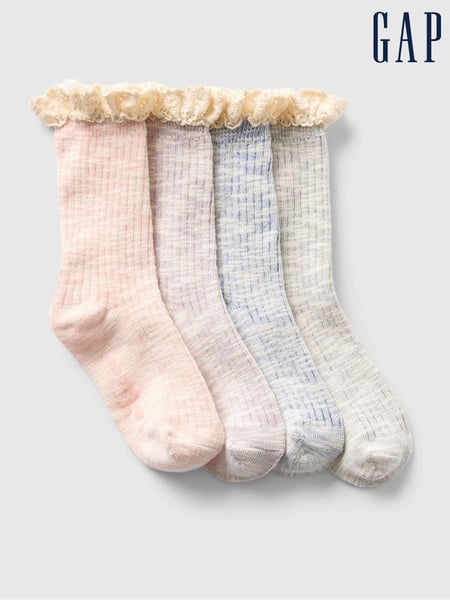Gap Pink/Blue Toddler 4 Pack Ruffle Boot Socks (Newborn-5yrs) (AB7462) | € 16