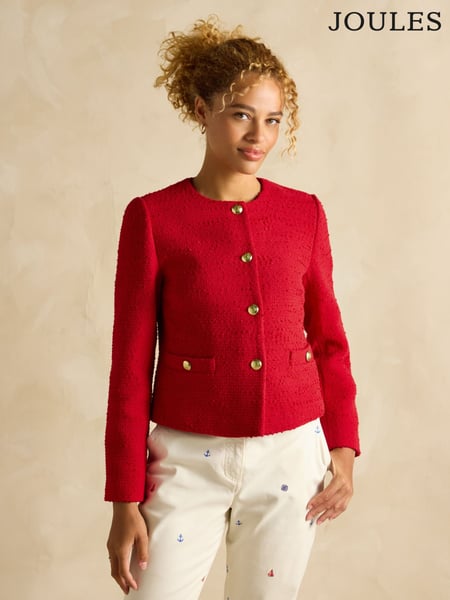 Joules Hampstead Red Boucle Jacket (AB7536) | € 140