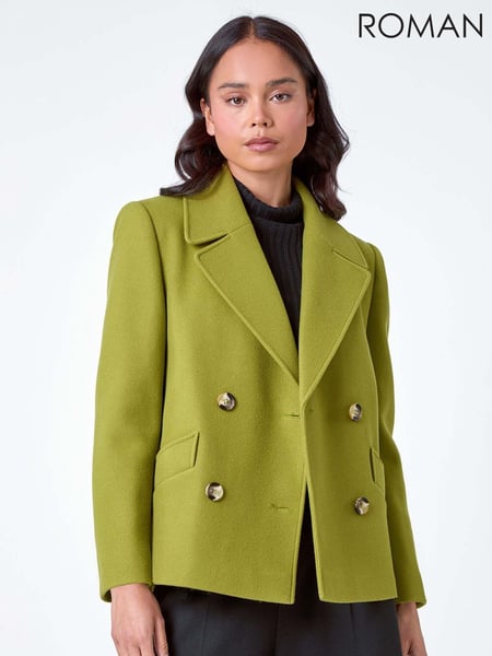 Roman Green Double Breasted Pea Coat (AB9081) | € 94