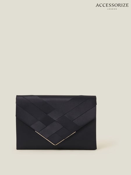 Accessorize Blue Woven Satin Envelope Clutch Bag (AB9355) | € 39