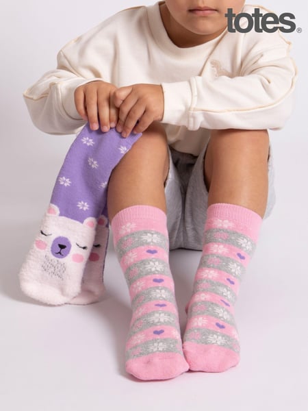 Totes Purple Toasties Childrens Original 2 Pack Socks (AC0455) | € 19