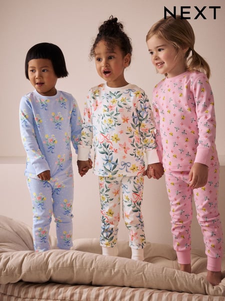 Pink/Blue Snuggle Pyjamas 3 Pack (9mths-12yrs) (AC0777) | € 37 - € 45
