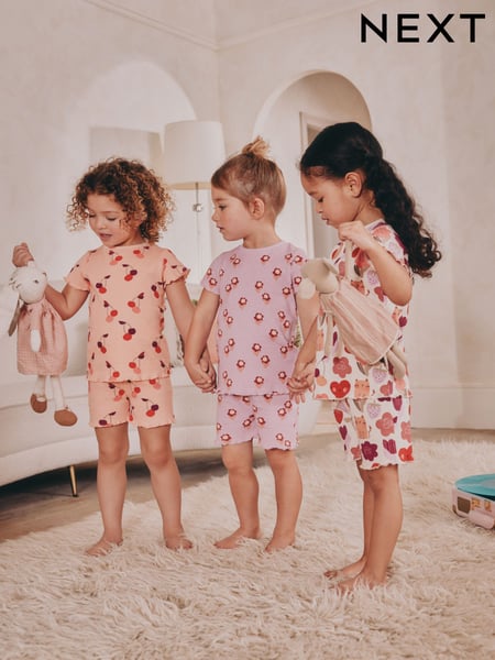 Pink Cherry Short Pyjamas 3 Pack (9mths-12yrs) (AC0792) | € 30 - € 38