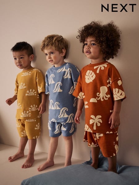 Multi Bright Sun and Sea Short Pyjamas 3 Pack (9mths-12yrs) (AC0920) | € 30 - € 43