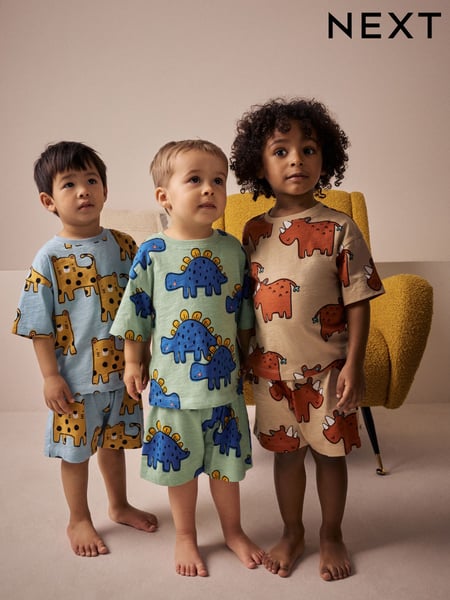 Multi Animal Short Pyjamas 3 Pack (9mths-8yrs) (AC0925) | € 30 - € 38