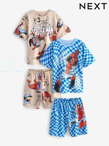 Navy/Camel Spiderman License Short Pyjamas 2 Pack (12mths-10yrs) (AC1068) | € 31 - € 40