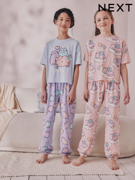 Blue/Pink Pusheen Joggers Pyjamas 2 Pack (6-14yrs) (AC1139) | € 45 - € 54