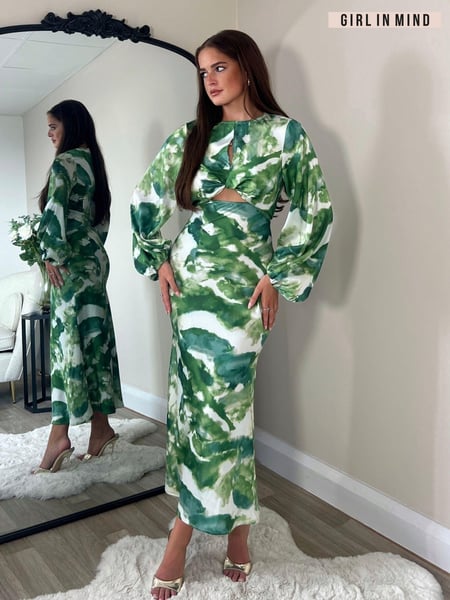 Girl In Mind Green Clara Cutout Maxi Dress (AC1457) | € 43