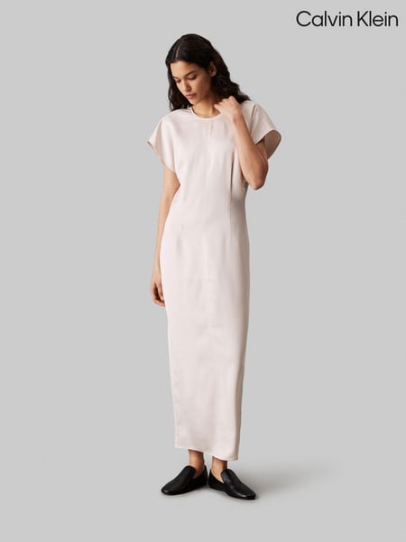 Calvin Klein Grey Structured Satin Ankle Dress (AC2313) | € 164