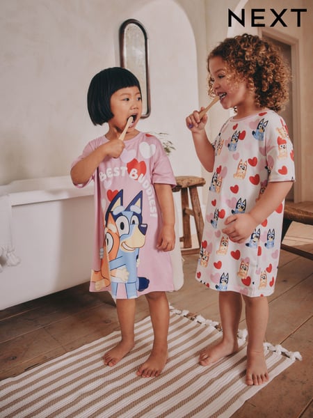 Pink Bluey Nighties 2 Pack (2-8yrs) (AC2525) | € 27 - € 30