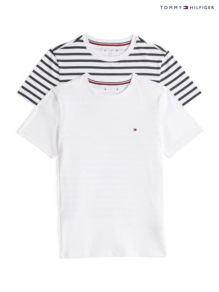 Tommy Hilfiger White Original Long Sleeve 100% Cotton T-Shirts 2 Pack (AC2656) | € 50