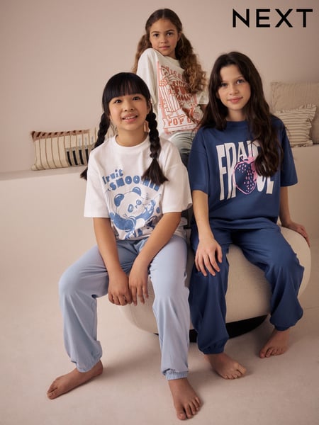 Blue/Navy Jogger Pyjamas 3 Pack (3-16yrs) (AC2708) | € 41 - € 51