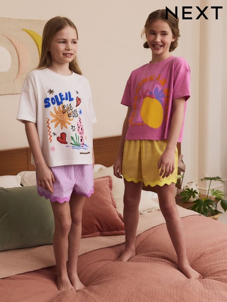 Pink/Blue Short Pyjamas 2 Pack (3-16yrs) (AC2719) | € 34 - € 44