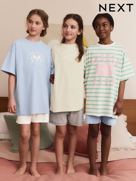 Blue/Ecru Pyjamas 3 Pack (3-16yrs) (AC2736) | € 41 - € 51