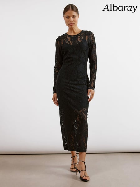 Albaray Lace Maxi Black Dress (AC4116) | € 77