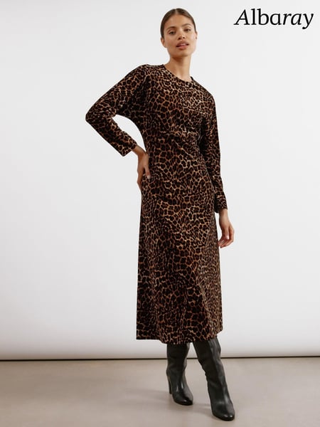 Albaray Animal Velvet Brown Dress (AC4135) | € 93