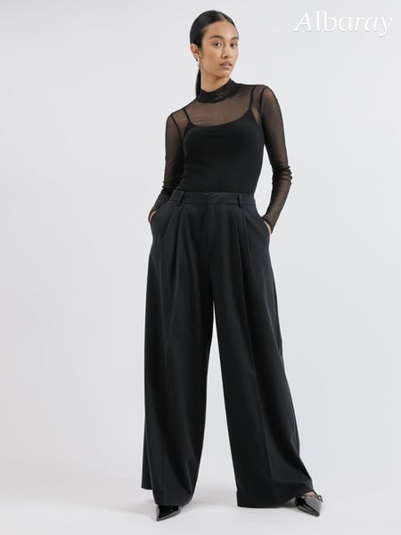 Albaray Tailored 2 Pleat Black Trousers (AC4147) | € 69