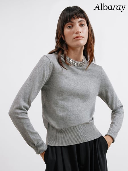 Albaray Grey Diamante Trim Jumper (AC4184) | € 69