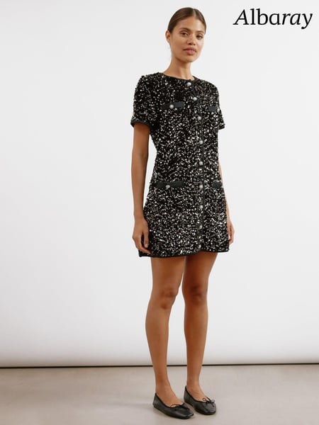 Albaray Sequin Pocket Black Dress (AC4193) | € 86