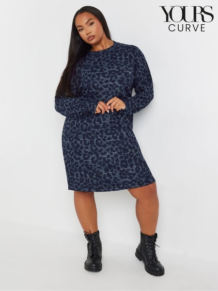 Yours Curve Blue Soft Touch Jumper Dress (AC4441) | € 48