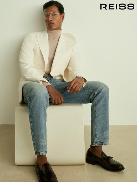 Reiss Off White Art SIngle-Breasted Twill Blazer (AC4731) | € 512