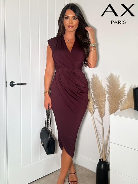 AX Paris Green Wrap Draped Midi Dress (AC4893) | € 39