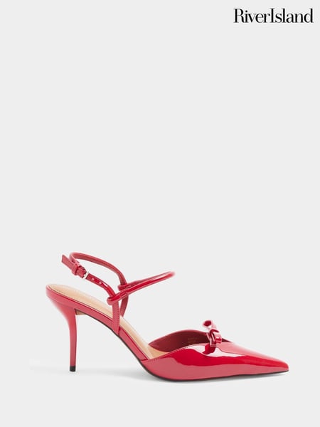 River Island Red Bow Heeled Court Shoes (AC5995) | € 43
