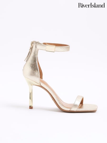 River Island Gold Clasp Back Heeled Sandals (AC6003) | € 28