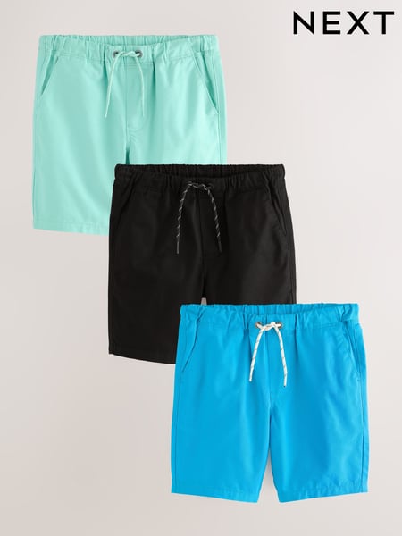 Teal/Cobalt/Black 3 Pack Pull-On Shorts (3-16yrs) (AC6125) | € 26 - € 47