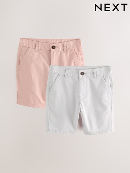 Light Grey/Pink Chino Shorts 2 Pack (3-16yrs) (AC6298) | € 21 - € 35