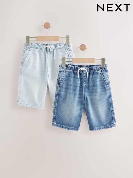 Bleach/Mid Blue Bermuda Pull On Denim Shorts 2 Pack (3-16yrs) (AC6398) | € 31 - € 45