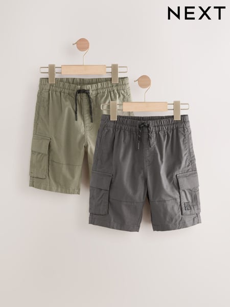 Khaki/Charcoal Grey 2 Pack Cargo Shorts (3-16yrs) (AC6423) | € 31 - € 45