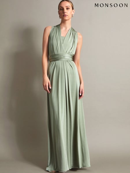 Monsoon Bottle Green Thea Multiway Bridesmaid Dress (AC6865) | € 172