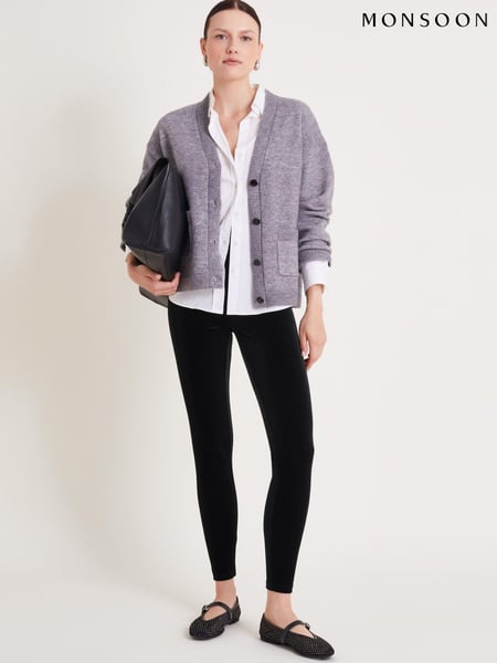 Monsoon Black Vixie Velvet Leggings (AC6892) | € 35
