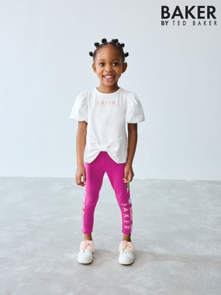 Baker by Ted Baker Pink 2 Piece T-Shirt and Floral Print Leggings Set (AC7133) | € 50 - € 55