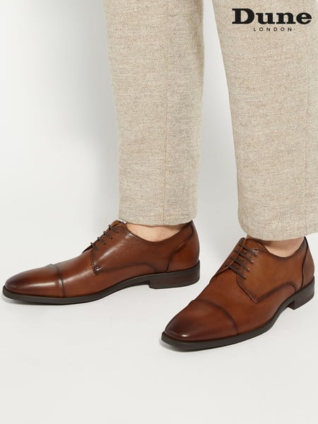 Dune London Tan Brown Suffix Flex Sole Toecap Shoes (AC7367) | € 186