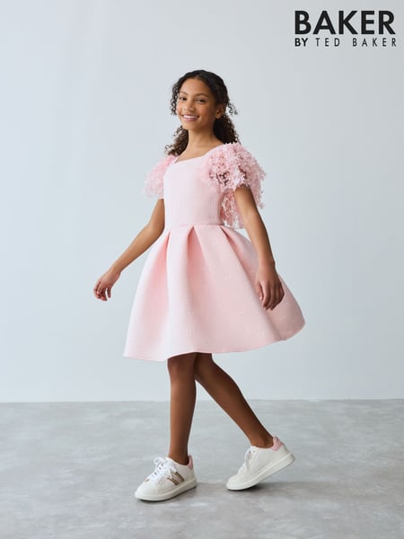 Baker by Ted Baker 3D Floral Sleeve Embossed Scuba Dress (AC7385) | € 70 - € 78