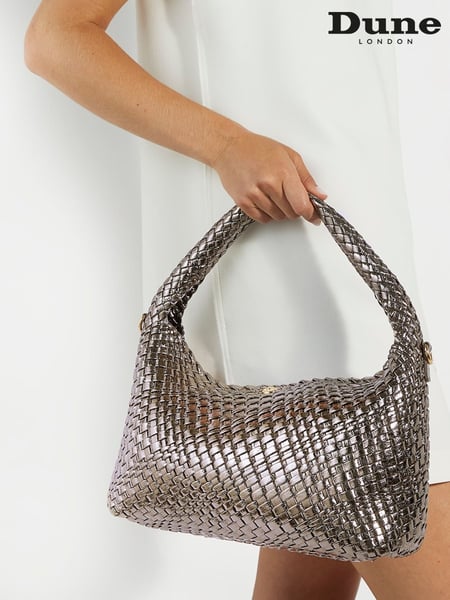 Dune London Natural Chrome Large Deliberate Woven Slouch Bag (AC7446) | € 170