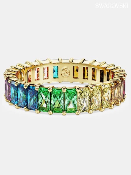 Swarovski Natural Baguette Cut Multicolored Gold-Tone Plated Matrix Ring (AC7718) | € 186