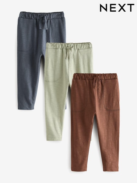 Rust Brown/Sage/Charcoal Grey 100% Cotton Lightweight Jersey Joggers (3mths-7yrs) (AC7890) | € 24 - € 30