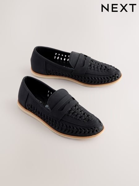 Black Standard Fit (F) Woven Loafers (AC7902) | € 34 - € 44