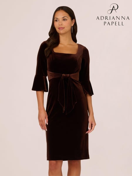 Adrianna Papell Tie Front Brown Dress (AC8256) | € 116